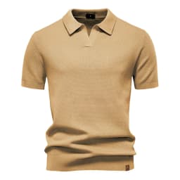 AIOPESON Men's Summer Breathable Polo Shirt Short Sleeve Solid Color Casual Polo Shirts for Men Lightweight Stretch Polo 
