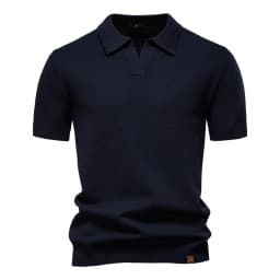 AIOPESON Men's Summer Breathable Polo Shirt Short Sleeve Solid Color Casual Polo Shirts for Men Lightweight Stretch Polo 