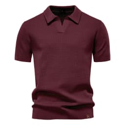 AIOPESON Men's Summer Breathable Polo Shirt Short Sleeve Solid Color Casual Polo Shirts for Men Lightweight Stretch Polo 