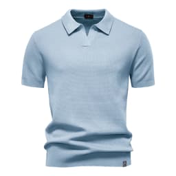 AIOPESON Men's Summer Breathable Polo Shirt Short Sleeve Solid Color Casual Polo Shirts for Men Lightweight Stretch Polo 