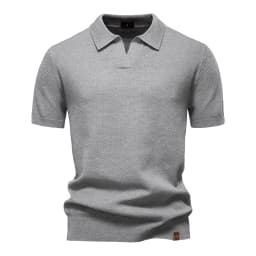 AIOPESON Men's Summer Breathable Polo Shirt Short Sleeve Solid Color Casual Polo Shirts for Men Lightweight Stretch Polo 