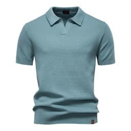 AIOPESON Men's Summer Breathable Polo Shirt Short Sleeve Solid Color Casual Polo Shirts for Men Lightweight Stretch Polo 