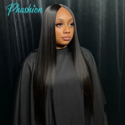 Phashion 24 26 Inch 5x5 4x4 Straight Lace Closure Only Pre Plucked Long Full Swiss Transparent Lace 100% Remy Human Hair On Sale
