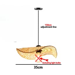 Retro Hand Woven Bamboo Chandelier Chinese Style Droplight Hotel Bedroom Living Room Art Decor Hanging Lamp Indoor Pendant Light