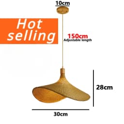 Retro Hand Woven Bamboo Chandelier Chinese Style Droplight Hotel Bedroom Living Room Art Decor Hanging Lamp Indoor Pendant Light