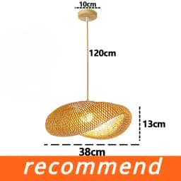 Retro Hand Woven Bamboo Chandelier Chinese Style Droplight Hotel Bedroom Living Room Art Decor Hanging Lamp Indoor Pendant Light