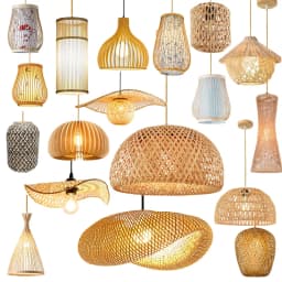 Retro Hand Woven Bamboo Chandelier Chinese Style Droplight Hotel Bedroom Living Room Art Decor Hanging Lamp Indoor Pendant Light