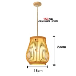 Retro Hand Woven Bamboo Chandelier Chinese Style Droplight Hotel Bedroom Living Room Art Decor Hanging Lamp Indoor Pendant Light