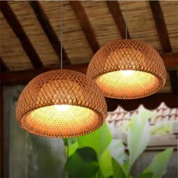 Retro Hand Woven Bamboo Chandelier Chinese Style Droplight Hotel Bedroom Living Room Art Decor Hanging Lamp Indoor Pendant Light