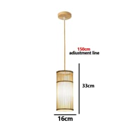 Retro Hand Woven Bamboo Chandelier Chinese Style Droplight Hotel Bedroom Living Room Art Decor Hanging Lamp Indoor Pendant Light