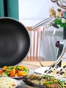 28 30 cm Wok Pan Hybrid Nonstick Frying Pan with Glass Lid Non-toxic 316 Stainless Steel Sauté Pan Skillet Deep Woks Pan JT559