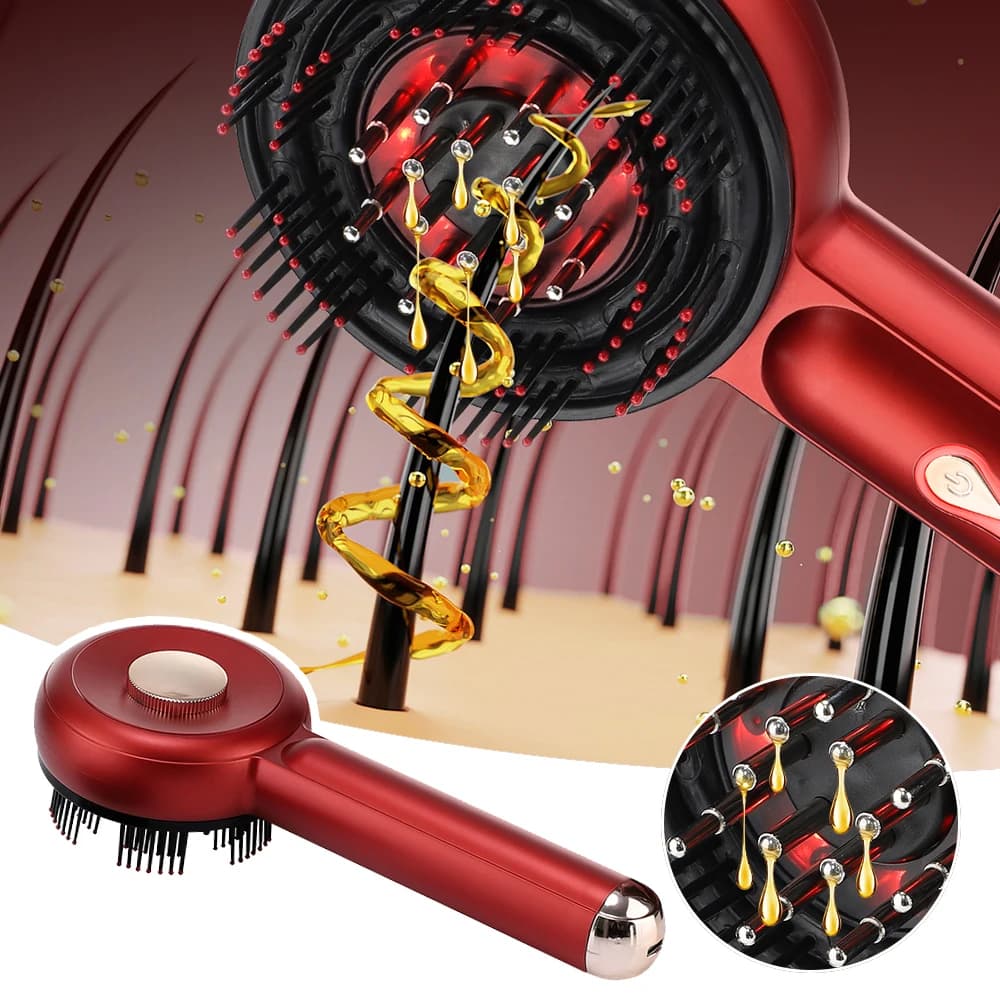 Electric Micro-current Massage Comb 660nm Red Light Hair Care Comb Kneading Relax Head Scalp Massager Blood Circulation