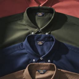 Maden Vintage Oxford Shirt Men's Brushed Cotton Long Sleeve Shirt Single-breasted Blouse Solid Color Layering Top for Autumn
