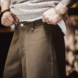 Maden Men's Heavyweight Khaki Workwear Pants Vintage Bootcut Wide Leg Trousers Baggy Fit Casual Streetwear American Retro