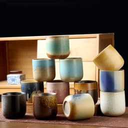 250ML Retro Coffee Mug Japanese-style Ceramics Breakfast Cup Creativity Color Matching Latte Cup Afternoon Tea Drinks Drinkware