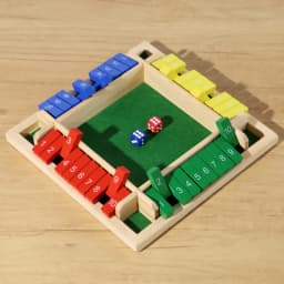 Shut The Box Dice Board Game Wooden Flaps & Dices Game 4 Players Pub Bar Party Supplies Family Entertainment For Kids & Adults