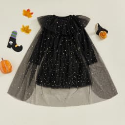 Toddler Baby Girl Halloween Costume Spider Witch Black Dress Long Sleeve Orange Tulle Tutu Skirt Cute Fall Halloween Clothes