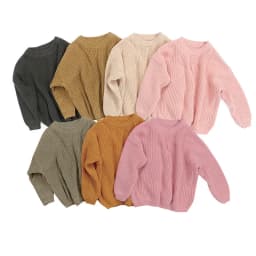1-5years Kids Fall Winter Sweaters Tops Long Sleeve Knitted Solid Color Thick Pullover jumper For Girls And Boys Warm
