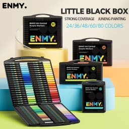 ENMY Acrylic Paint Markers Pen Soft Head Direct Liquid Graffiti Painting QuickDry Pigments Art Supplies for Felt