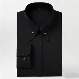 Embroidered French Cufflinks Men's Long-Sleeve Shirt with Collar Pins, Big Collar Dress Shirt for Business Formal Wear, Gentlema