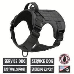 Tactical Dog Harness Adjustable Military Emotional Support Service Dog Vest With Handle & Molle For Medium Large Dogs Easy Contr