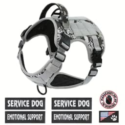 Tactical Dog Harness Adjustable Military Emotional Support Service Dog Vest With Handle & Molle For Medium Large Dogs Easy Contr