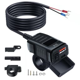 Motorcycle Vehicle-Mounted Charger Waterproof Adapter 12V-24V Phone USB PD Ports Quick Charge 3.0 With Switch Digital Voltmeter