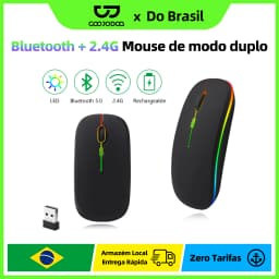 GOOJODOQ Bluetooth + 2.4G Dual-mode Mouse Rechargeable Colorful Light 800-1200-1600 DPI Noiseless Click Ergonomic Design