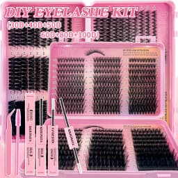 600pcs Individual Eyelash Extensions Thick Fluffy 30D-100D Mix Length DIY Cluster Lashes 8mm-16mm Easy Application And Removal