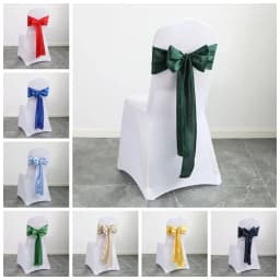 Wedding Decoration Chair Satin Sash Bow Tie Self-Tie 10 Pieces Per Lot Plain Solid Colour Birthday Party Festival Hotel Holiday