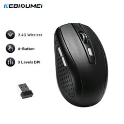 KEBIDUMEI 2.4G Wireless Mouse 6 Buttons Ergonomic Mice Office Optical Mouse 3 Levels DPI Adjustable for MacBook Laptop PC Mice