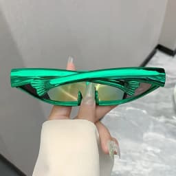Futuristic One-piece Mirror Personalized Electroplated Sunglasses Women Men 2025 Y2K Steampunk Goggles Rave Party Glasses UV400
