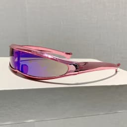 Futuristic One-piece Mirror Personalized Electroplated Sunglasses Women Men 2025 Y2K Steampunk Goggles Rave Party Glasses UV400