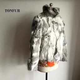 2023 New Women Real Rabbit Fur Mandarin Collar Coat Natural Pure Genuine Whole Skin Fur Jacket Full Pelt Fur Customize WSR61