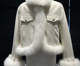 Women's Short Suede Fur Jacket 2025 Spring Autumn New Style Eco-friendly Commute Style Loose Fit with Fur Collar Warmth