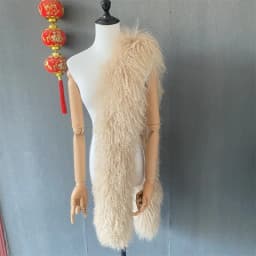 Double Faced Women Outfit Curly Winter Gorgeous Real Mongolian Lamb Fur Scarf