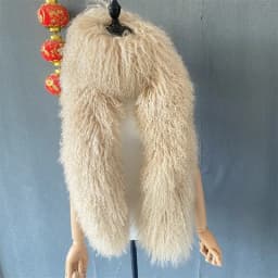 Double Faced Women Outfit Curly Winter Gorgeous Real Mongolian Lamb Fur Scarf