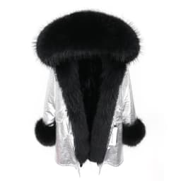 MMK fashion women's parka coat rabbit fur lining big raccoon fur collar winter coat jacket long hooded army green season warm ja