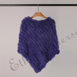 Ethel Anderson Fur Pullover For Women Knitted Genuine Rabbit Fur Poncho Capes Lady Real Fur Knit Wraps Triangle Shawls Jackets