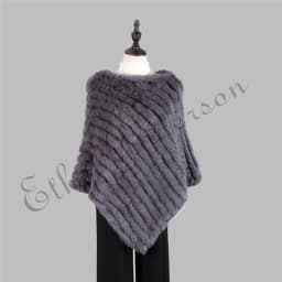 Ethel Anderson Fur Pullover For Women Knitted Genuine Rabbit Fur Poncho Capes Lady Real Fur Knit Wraps Triangle Shawls Jackets