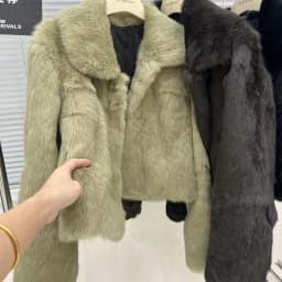 Fancy Rani Natural Fur Coat Women Winter Jacket Real Leather And Fur Short Women's Clothing Female Outerwears With 2024 Black