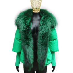 Oversized Winter Warm Real Fox Fur Collar Black Down Coat Women Puffer Outerwear Jackets 2024 Autumn Winter