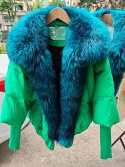 Oversized Winter Warm Real Fox Fur Collar Black Down Coat Women Puffer Outerwear Jackets 2024 Autumn Winter