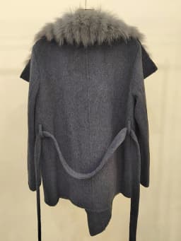 2025 Autumn Winter Real Fox Fur Coat Ladies Outwear Women Female Cashmere Natural Fur Wool Jacket Woolen Luxury Jacket