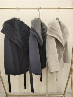 2025 Autumn Winter Real Fox Fur Coat Ladies Outwear Women Female Cashmere Natural Fur Wool Jacket Woolen Luxury Jacket
