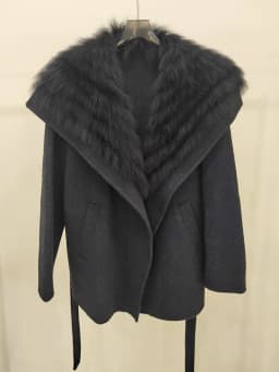 2025 Autumn Winter Real Fox Fur Coat Ladies Outwear Women Female Cashmere Natural Fur Wool Jacket Woolen Luxury Jacket