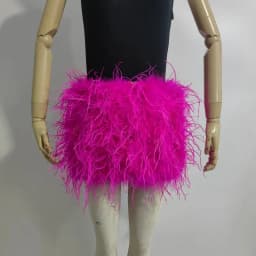 Real Feather Mini Skirt, Elastic Waist Sexy Clothing, Club, Party Dance Party Carnival Short Skirt Can Be Customized in Size