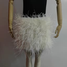 Real Feather Mini Skirt, Elastic Waist Sexy Clothing, Club, Party Dance Party Carnival Short Skirt Can Be Customized in Size