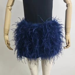 Real Feather Mini Skirt, Elastic Waist Sexy Clothing, Club, Party Dance Party Carnival Short Skirt Can Be Customized in Size