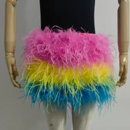 Real Feather Mini Skirt, Elastic Waist Sexy Clothing, Club, Party Dance Party Carnival Short Skirt Can Be Customized in Size